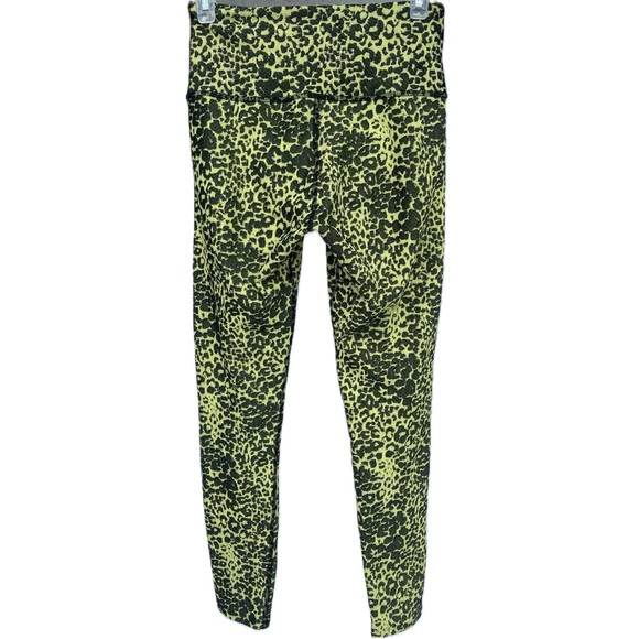 Ona By Yoon Chung Cheetah Leggings High Ride Small Neon Yellow With Black - Picture 3 of 6